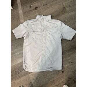 Realtree Fishing Vented Short Sleeve Button Down Shirt Men's Small Gray